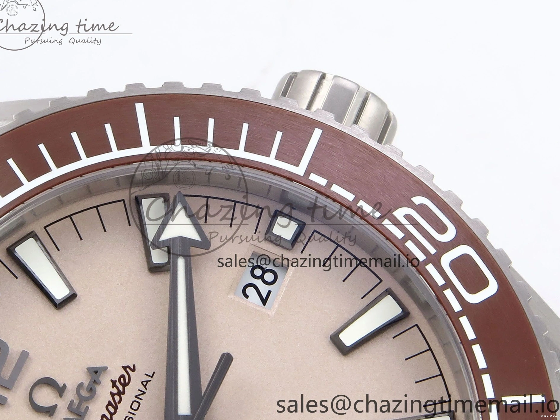 0323 Planet Ocean 43.5mm SS VSF 1:1 Best Edition Brown Bezel Sand Dial on Sand Rubber Strap A8900 Super Clone Neat 7710